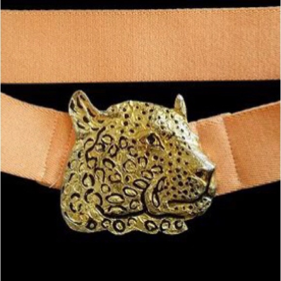 Vintage 70s Mimi di N leopard belt buckle big cat - Picture 2 of 3
